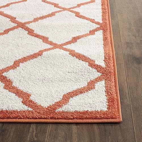 Vista 141 de Safavieh Amherst Collection amt421b Gris Claro y Beige Interior/exterior Area Rug, Polipropileno