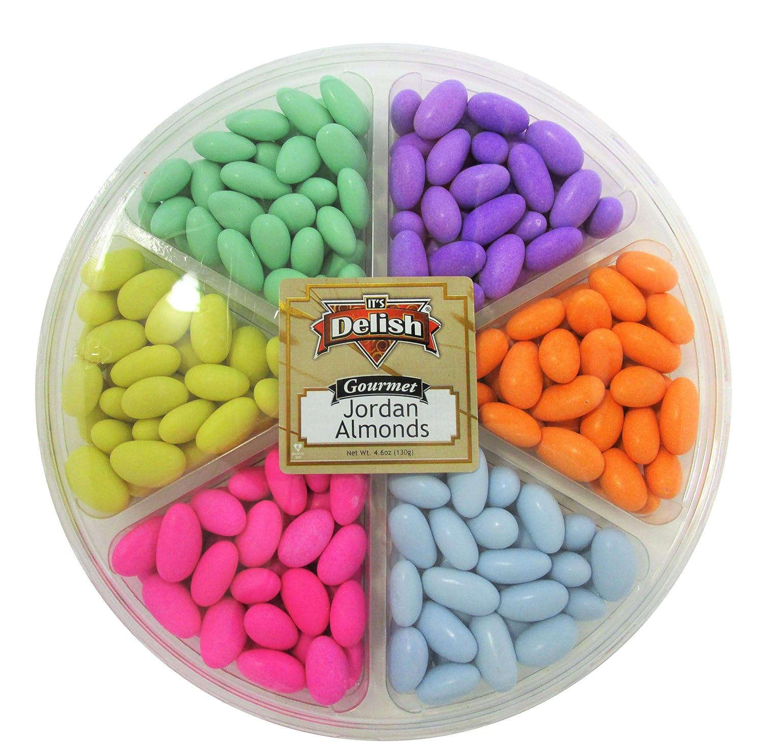 Jordan Almond Gift Tray by It's Delish (6-Section Assorted Colors)