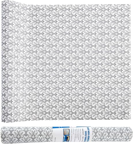 Revestimiento floral para cajones y estantes de 18 pulgadas de ancho x 96 pulgadas de largo, no adhesivo, agarre fuerte, antideslizante, para