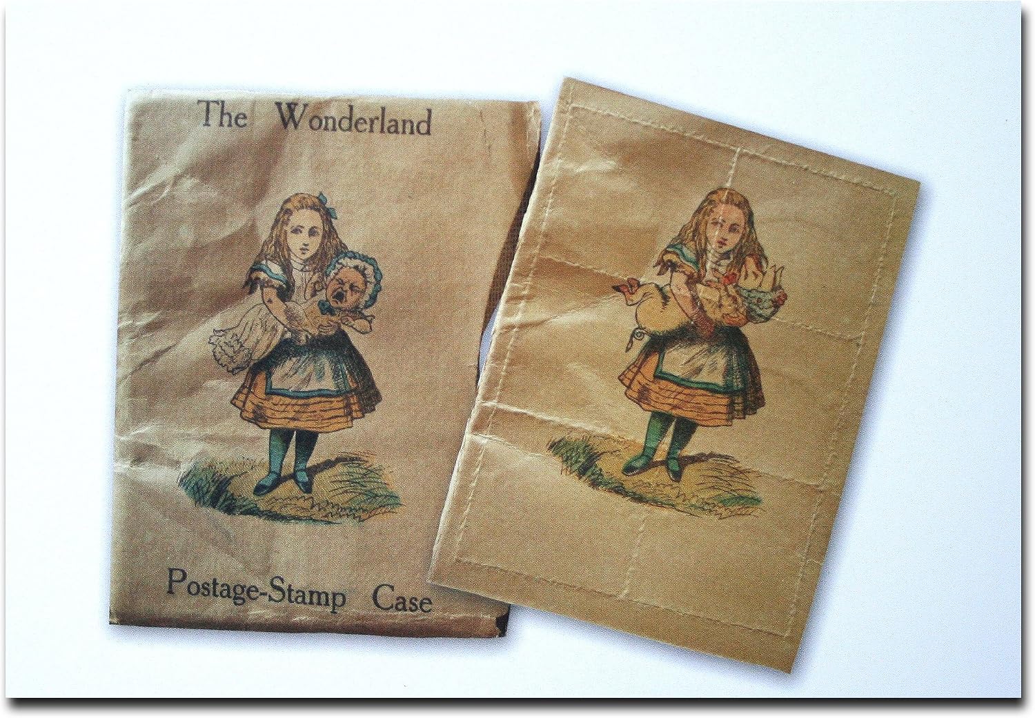 Alice in Wonderland Genuine Postcard Postage Stamp Case