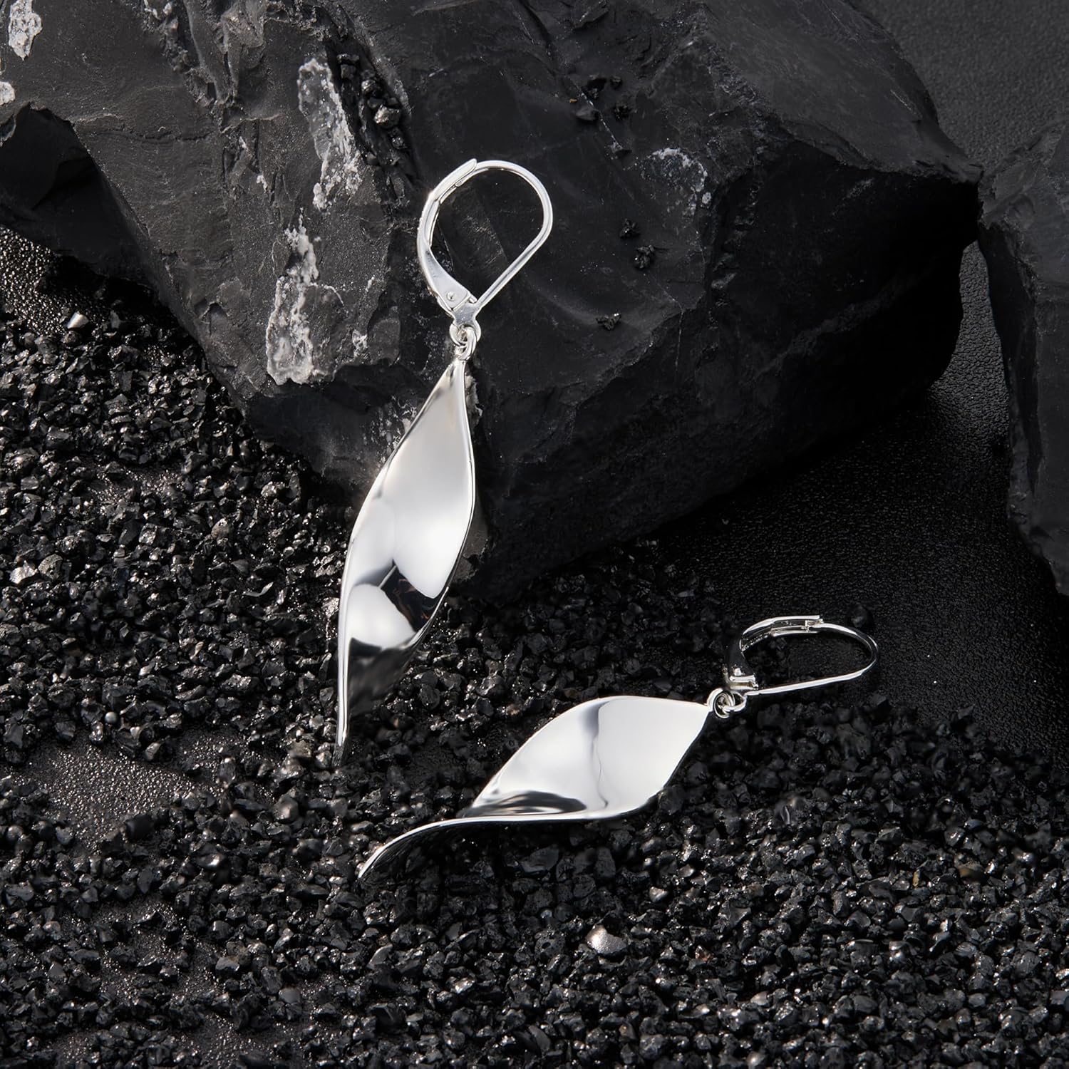 925 Sterling Silver Twisted Dangle Earrings for Women Hypoallergenic Handmade Earrings 14k Gold Plated Leverback Drop Dangle Earrings Trendy for Women Jewelry Gifts - Image 3