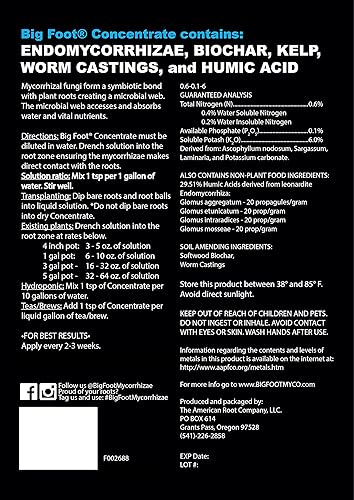 Miniatura 8 de Big Foot Mycorrhizae for Plants, Potted Plants and Gardens - Concentrate Fully Dissolves in Water, Year Round Organic Fertilizer for Root Growth and