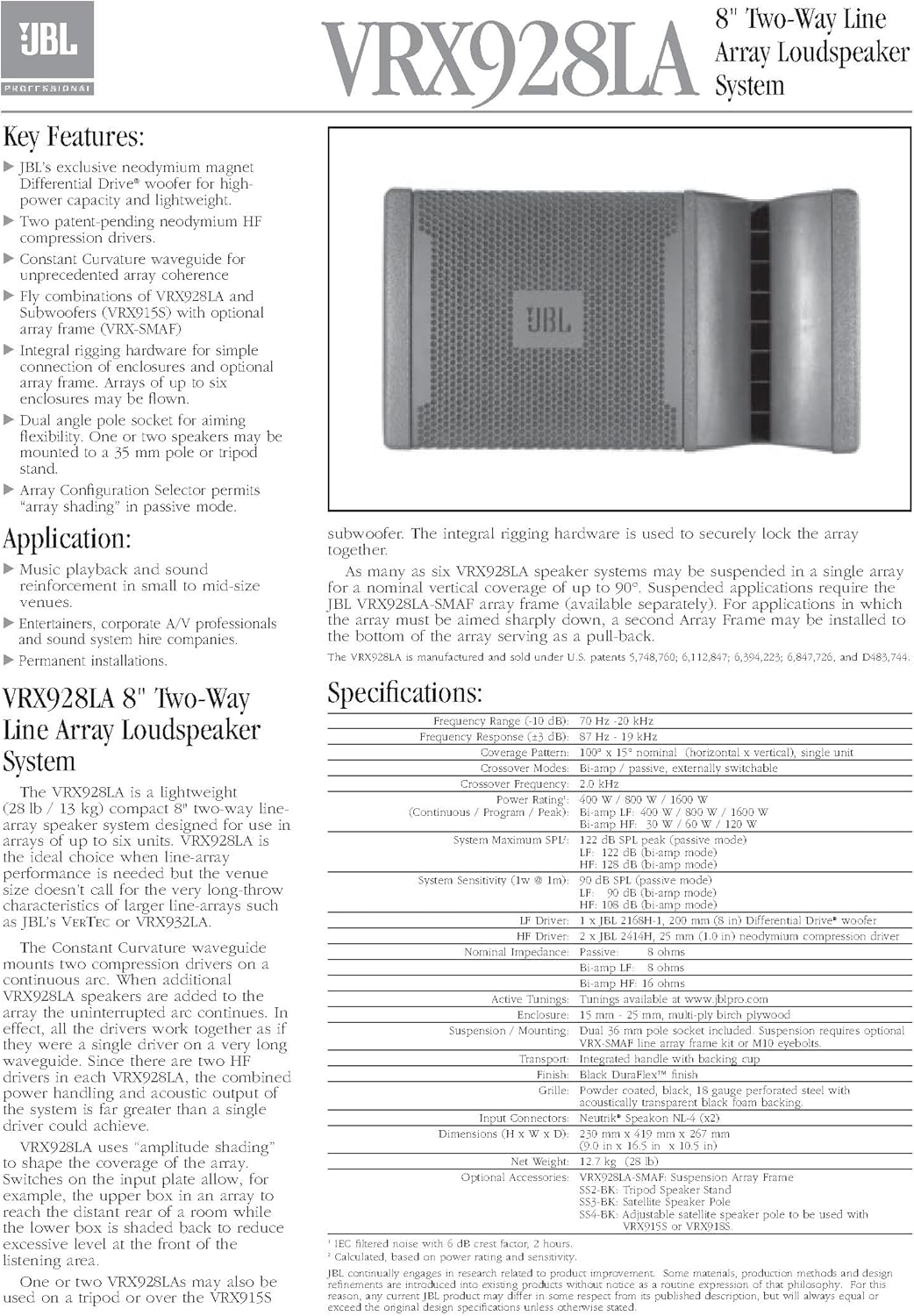 JBL VRX928LA 8-Inch Line Array Loudspeaker, Black Ghana Ubuy