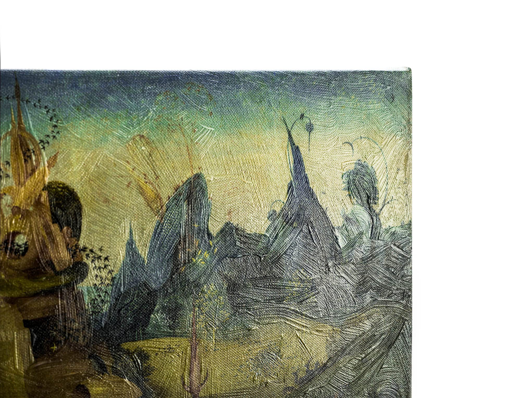 ShopArt - Quadro Effetto Pennellate Hieronymus Bosch Trittico del Giardino delle Delizie - Stampa Fine Art su tela Canvas Pronto da Appendere (cm 100 x 180)