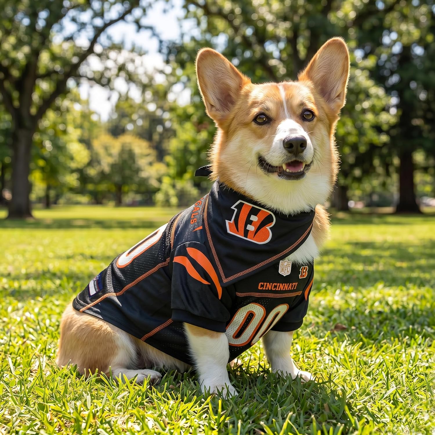 Pets First NFL Cincinnati Bengals Dog Jersey with Coordinated Tie Bandana Included, Size XX-Large Official NFL Pet Apparel, Breathable Mesh, Durable, Team Logo Design, Dog Sports T-Shirt