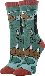 ooohyeah Women’s Funny Novelty Animal Crew Socks, Crazy Fun Saying Silly Cotton Dress Socks Gift, Bear Poop