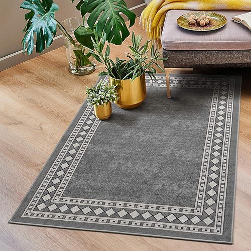 Miniatura 370 de Antep Rugs Alfombras modernas con bordes de 2 x 7 pies antideslizantes (antideslizante) de perfil bajo con parte trasera de goma para interiores
