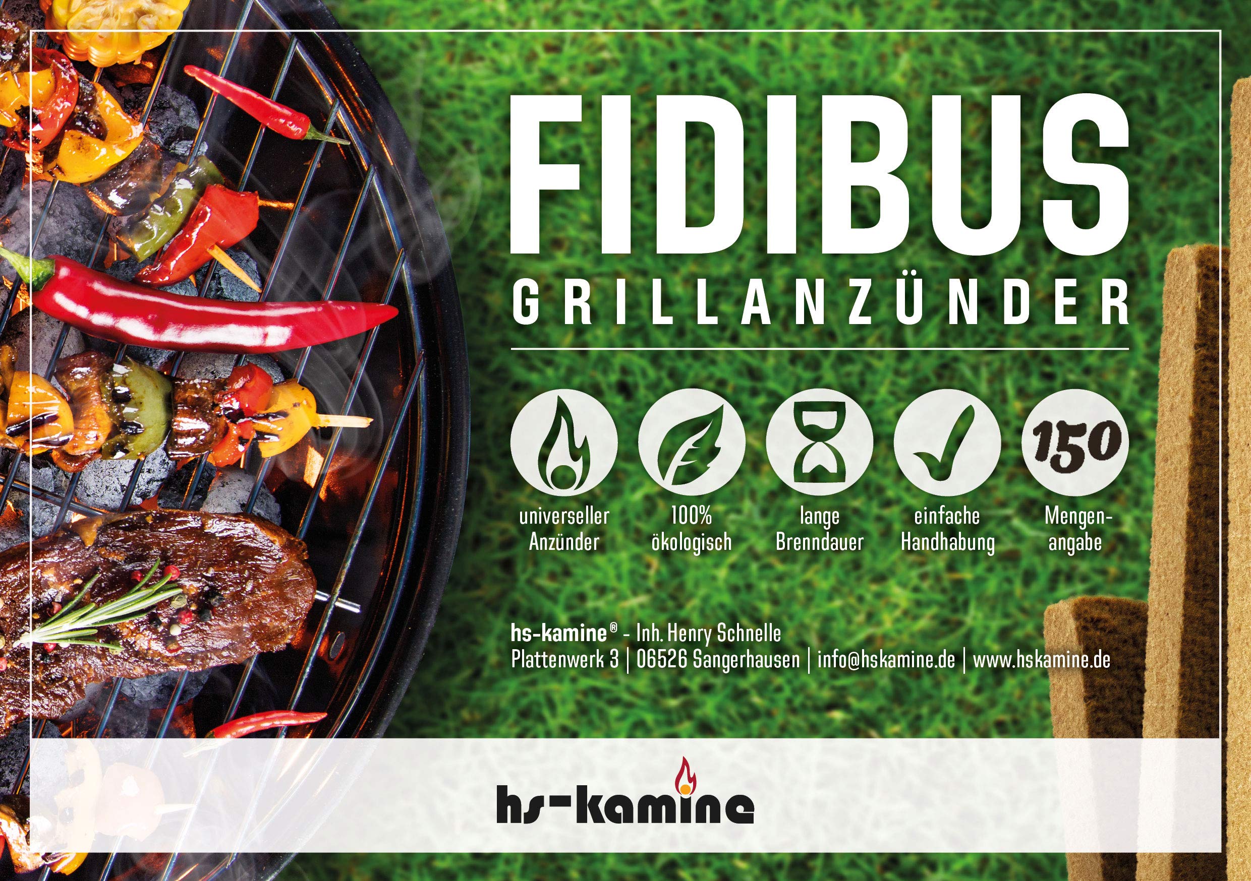 150 Stück Grillanzünder Fidibus BBQ Grillanzünder natürliche Anzündstäbe EIN reines Naturprodukt