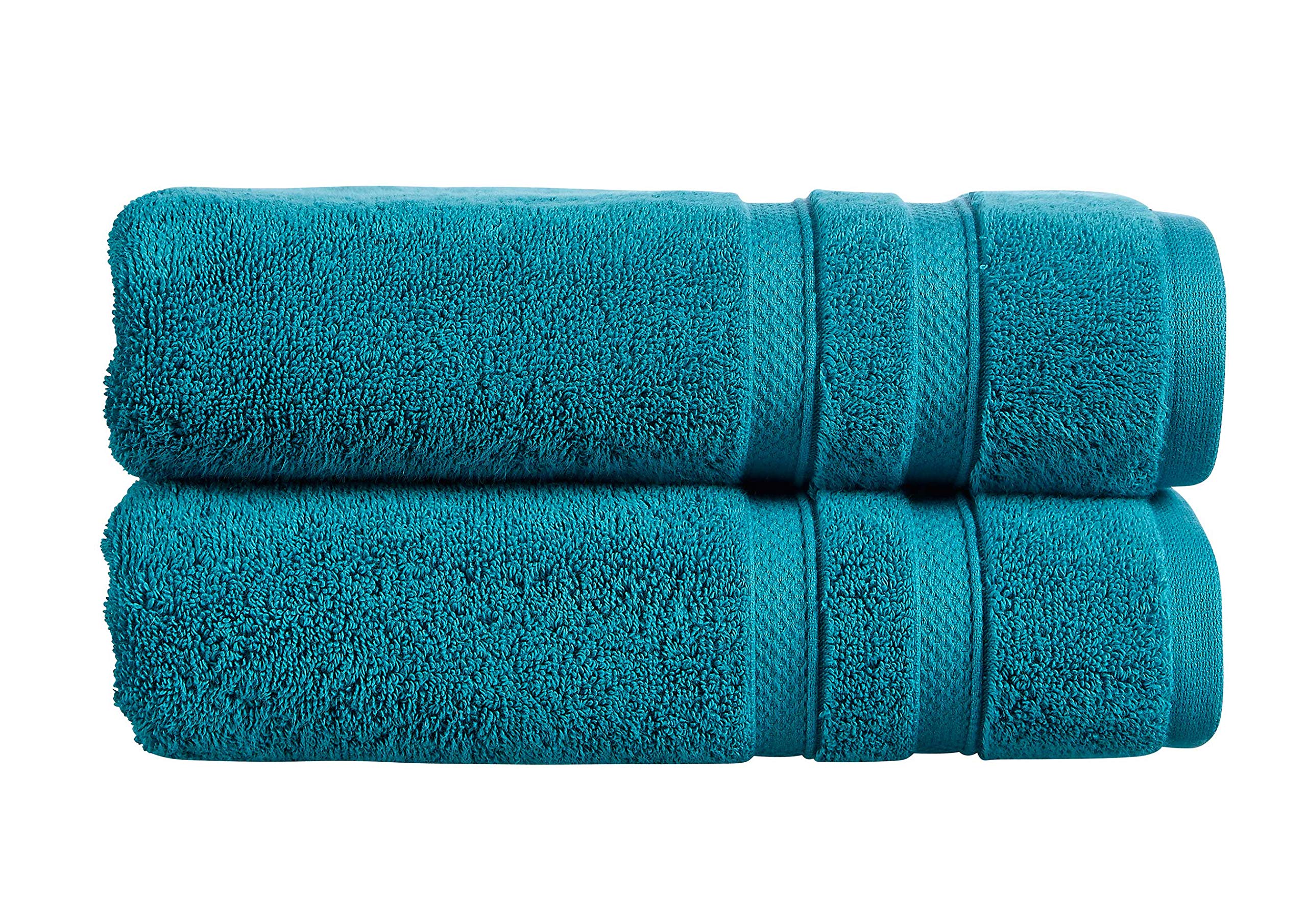 Christy Chroma Bath Towels | Set of 2 | Highly Absorbent Heavyweight 675GSM | Bold and Bright | Soft Velvety Smooth Bathroom Shower Towels | 100% Cotton | Sustainably Made | White — view 10