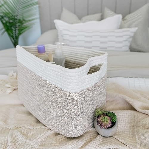 Miniatura 161 de OrganiHaus - Juego de 3 canastas con diseño de arcoíris para almacenamiento, canastas tejidas para organización, decoración pastel, guardar