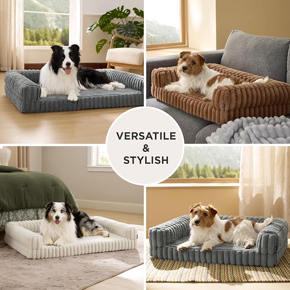 Bedsure Orthopedic Dog Beds Large - 122x89x20cm Memory Foam Dog Sofa