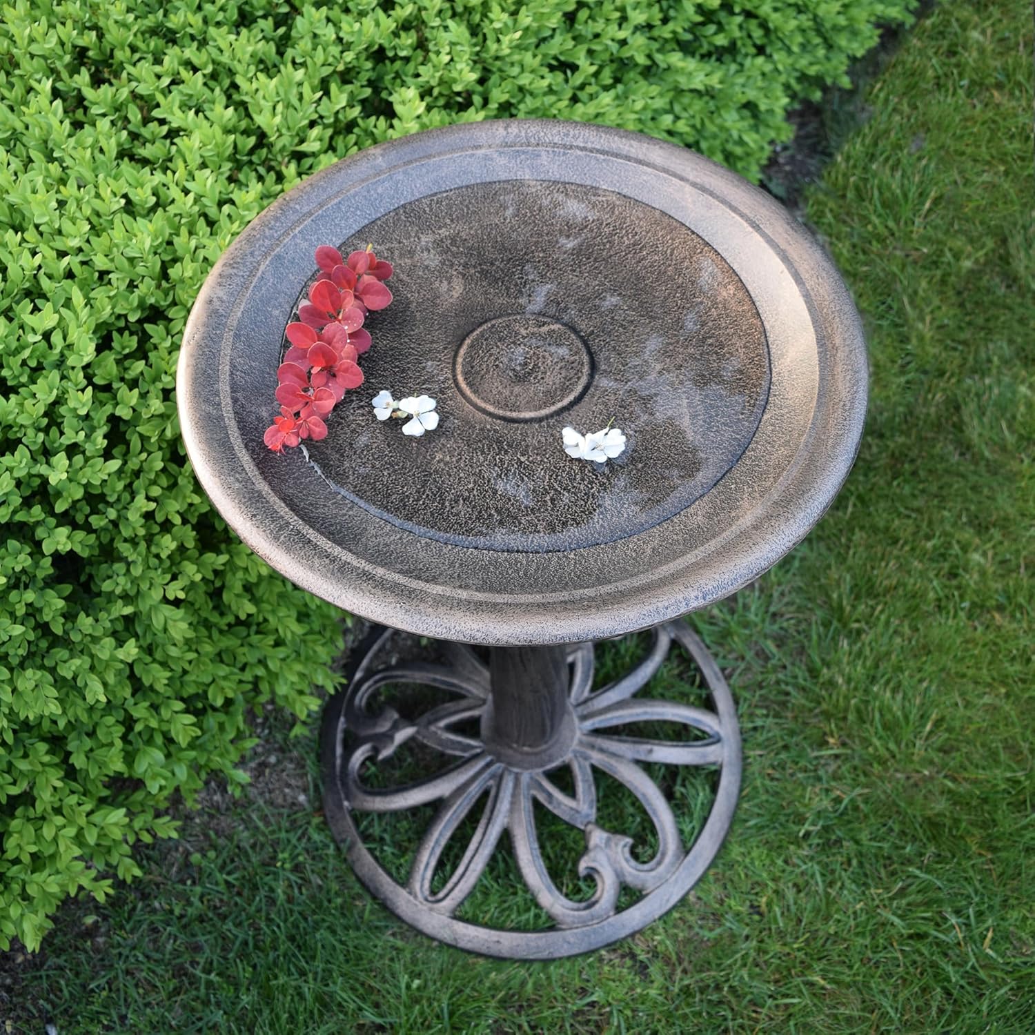 Oakland Living Upland Bird Bath, Antique Bronze, 19W x 19D x 28.4H in.