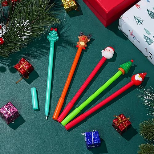 Miniatura 5 de 20 bolígrafos de Navidad de tinta de gel, bolígrafos novedosos, bolígrafos divertidos a granel con tinta negra para mujeres, estudiantes,