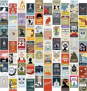 Pop Chart | Notable Novels Wall Collage Kit | 70 Pcs 4" x 6" Art Prints | Colorful Academic Decor for Home, Dorm, or Classroom | 100% Made in the USA