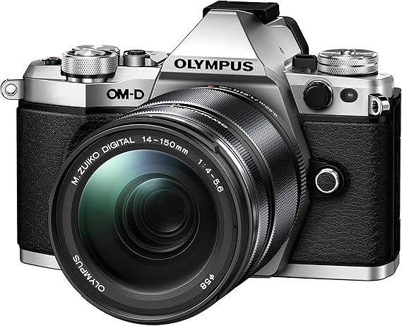 olympus om d e m5 mark ii kit micro four thirds system camera m zuiko digital ed 14 150 mm f4 5 6 zoom lens silver
