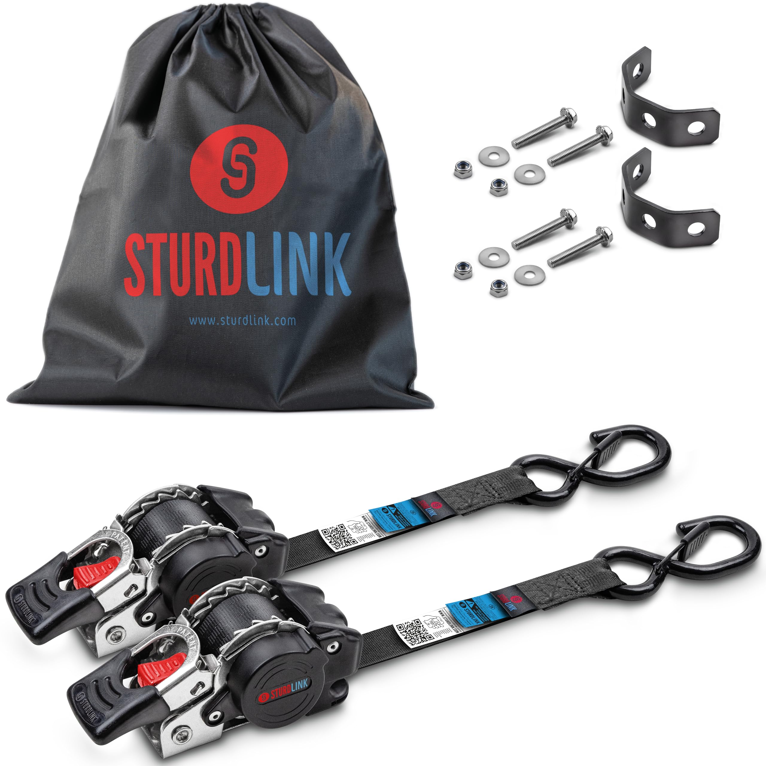 VULCAN Kit Completo Di Ancoraggio Cinghia Per Asse Con Cinghie A Cricchetto Con Moschettone Highviz Include 4 Cinghie Per Asse Da 22 E 4 36 Polli~p154894772 - Foto 2