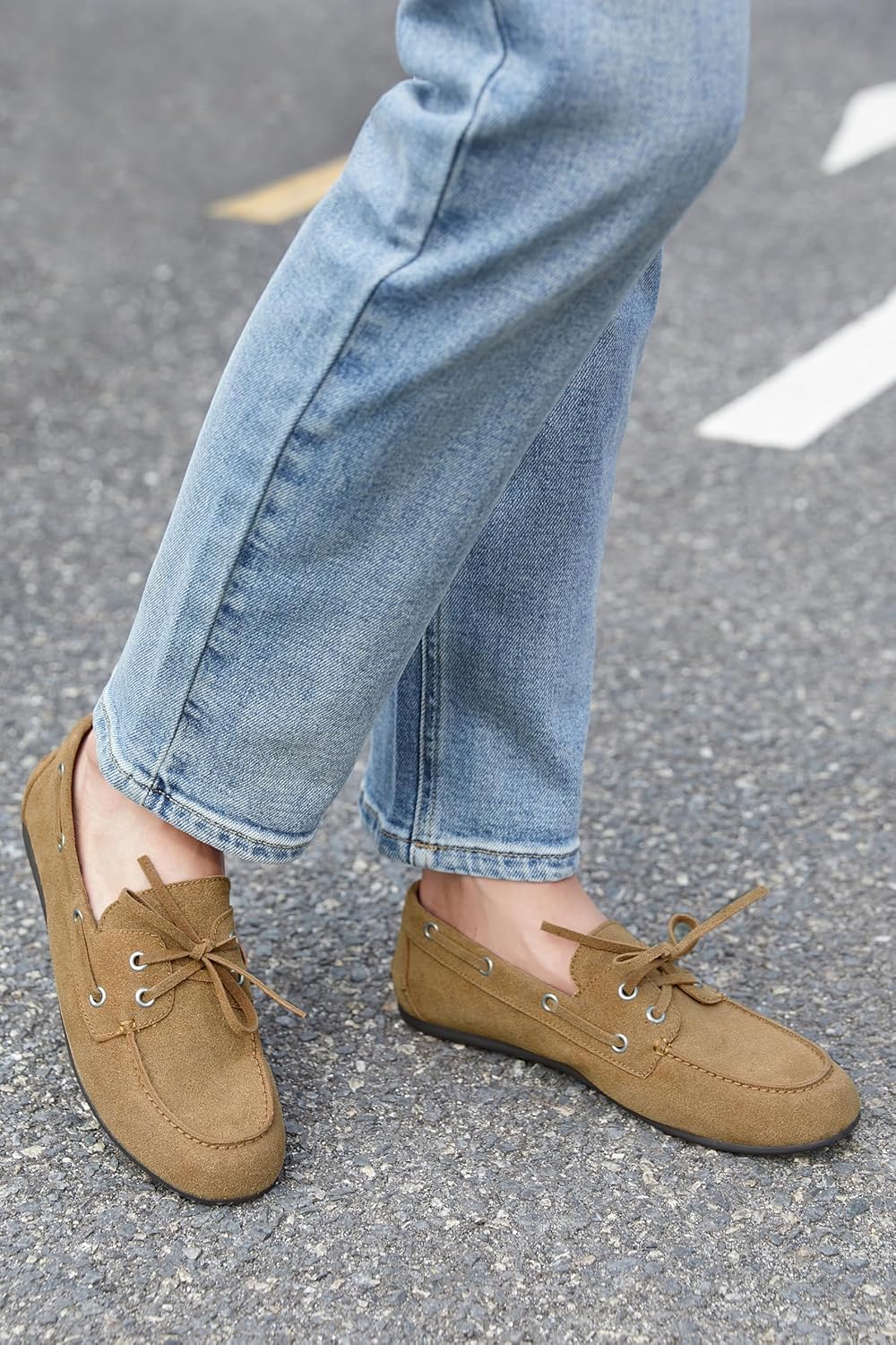 Loafers for Women Slip On Flats Boat Shoes Business Casual Work Comfortable Bow Lace Loafer Dressy Office - Image 7