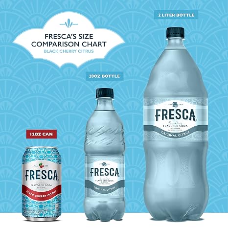 Fresca Black Cherry Soda Sparkling Flavored Soft Drink Zero Calorie and Sugar Free, 12 fl oz, 12 Pack