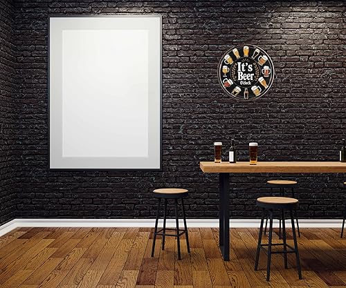 Miniatura 5 de Beer Time O'Clock - Letrero de metal redondo de 8 x 8 pulgadas para bar, garaje, decoración de pared, regalo Cerveza,Cerveza O'Clock,Necesita