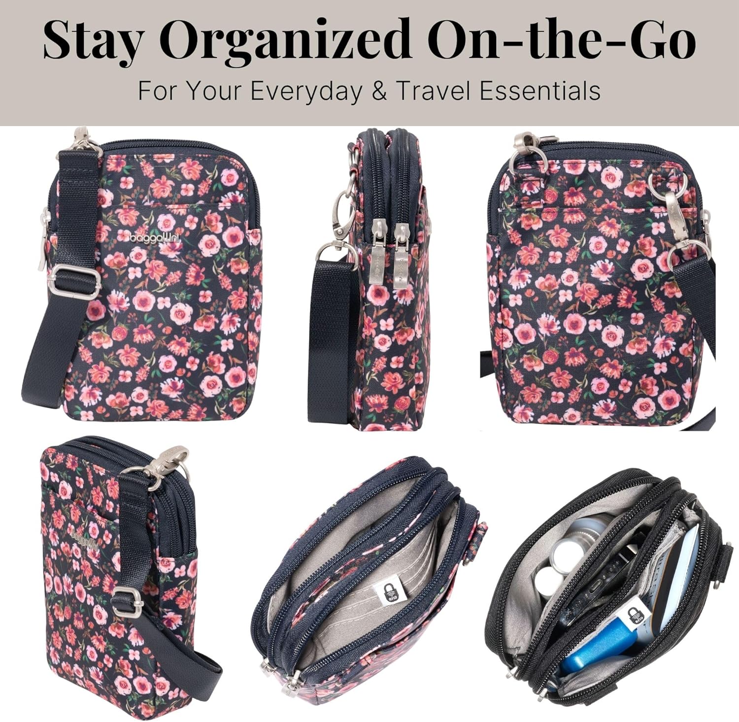 Baggallini womens Modern Take Two Rfid Crossbody - Image 5