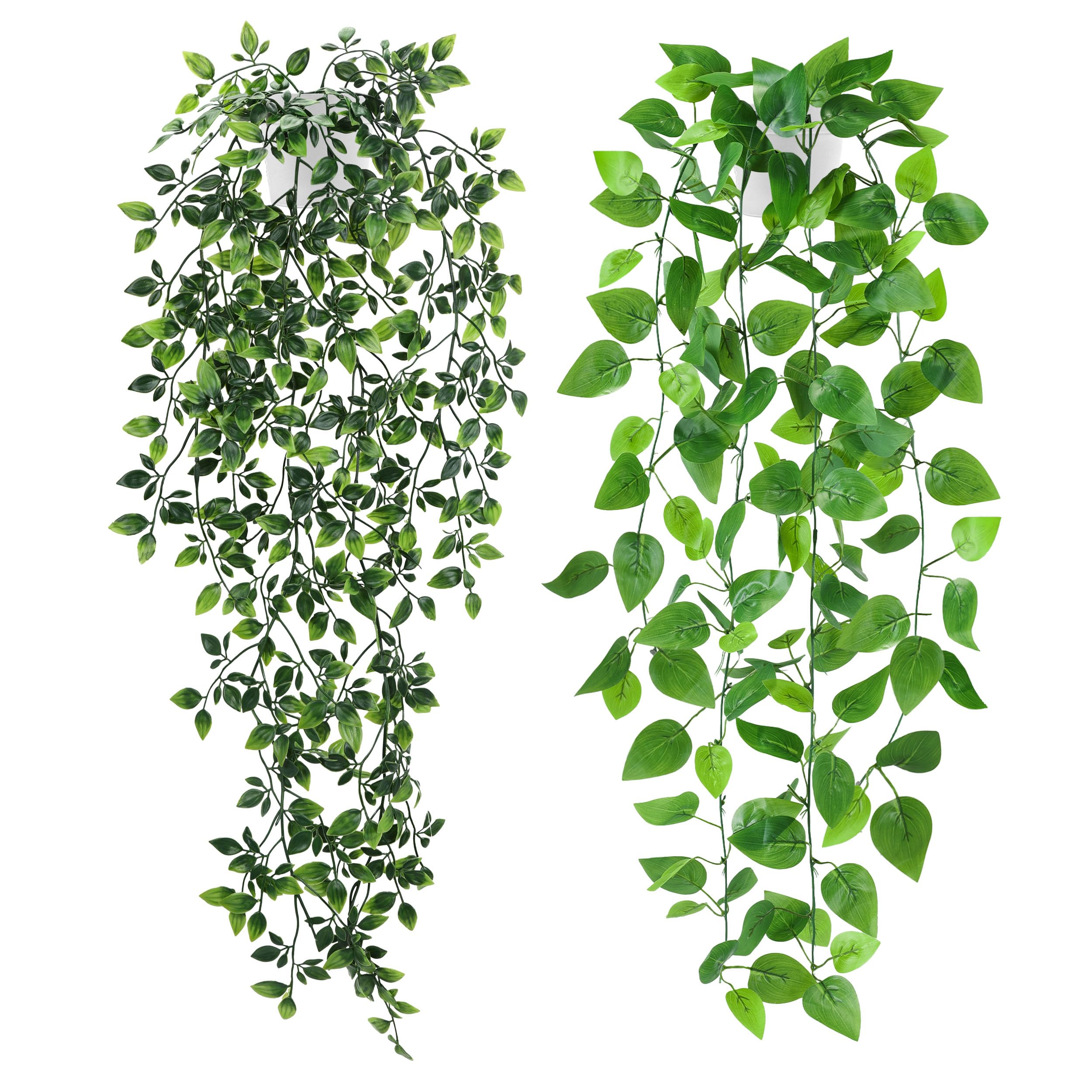 Der Rose 2 Pack Fake Plants Artificial Plants Indoor Faux Hanging Ivy Vines Plants for Home Bathroom Shelf Wall Bookshelf Decor