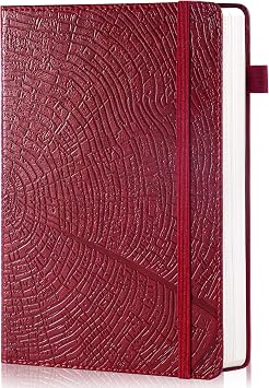 CAGIE Lined Journal for Men & Women, Tree Growth Ring Hardcover A5 Notebook