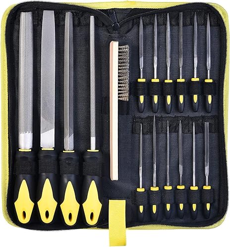 Miniatura 13 de Juego de archivos pequeños, lima de diamante de aguja, 13 piezas, 6 limas Jewlers y 6 limas de acero, trabajo de metal de precisión, carpintería