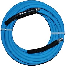 ABEF20102GGG602 Eagle Hose Eagleflex II 6000 Wrapped Blue Nitrile RMA Class B Pressure Washer Hose Assembly, 3/8" NPT Male X NPT Male Swivel with Guards, 6000 psi Maximum Pressure, 50 Length, 3/8" Hose ID