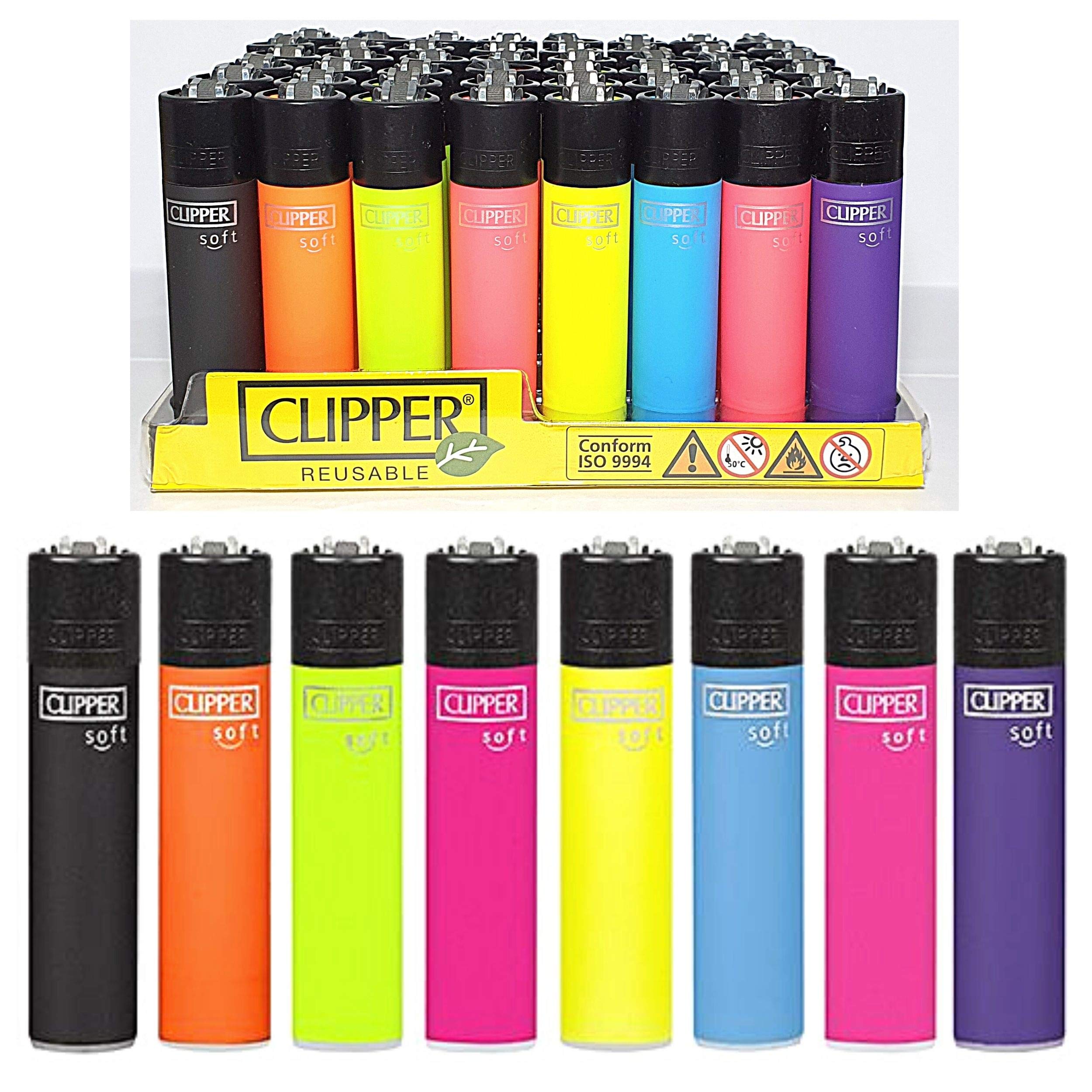Clipper 47, Translucent Soft Touch Collection, Pack of 4 Lighters