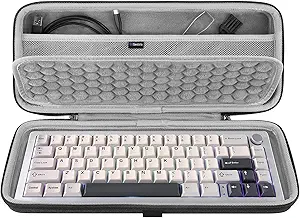 Geekria 65% Compact Keyboard Case, Hard Shell Travel Carrying Bag for 68 Keys Compact Keyboard, Compatible with Keychron K6/ K6 Pro/Keychron Q2 Pro/ Q2 Max, HyperX Alloy Origins 65 Keyboard
