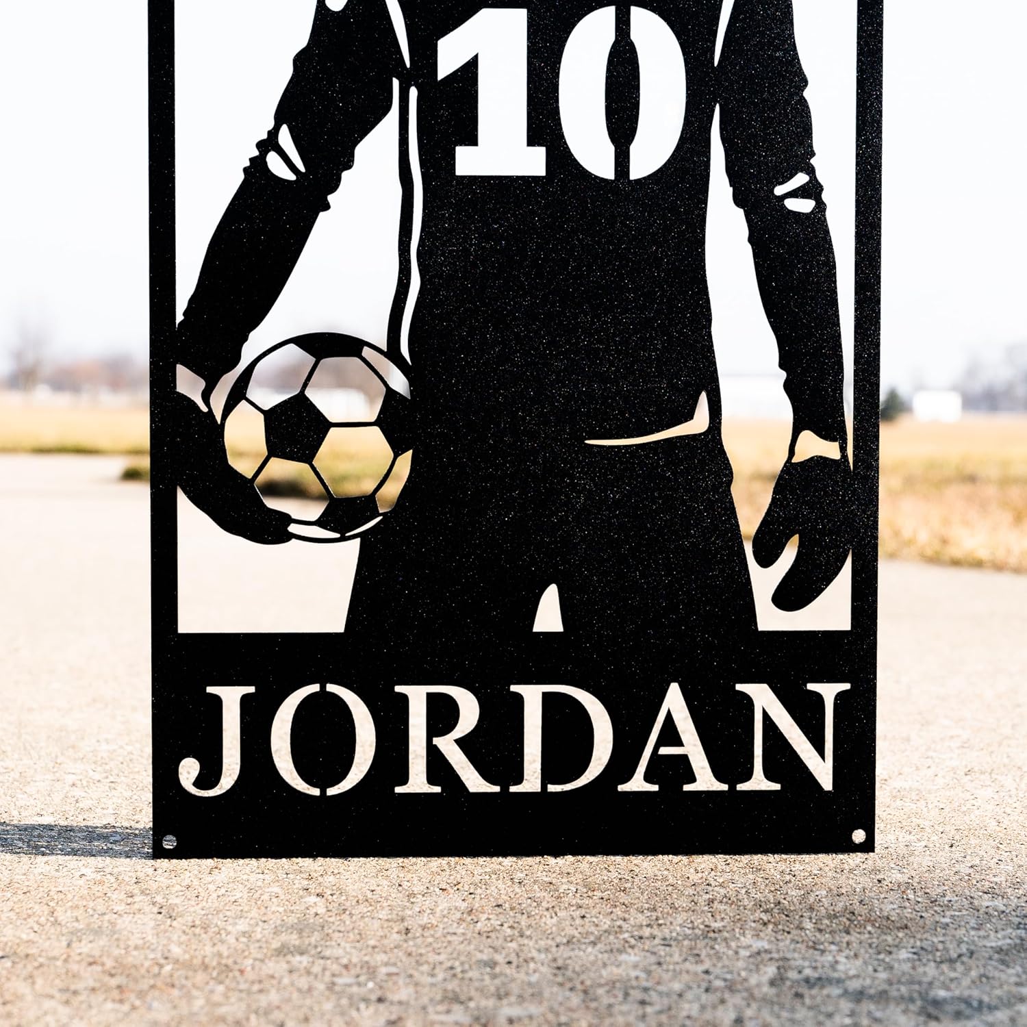 Personalized Metal Soccer Football Wall Art – Custom Athlete Plaque, Sports Room Decor, Gift for Players, Athletic Theme Wall Decoration - Image 3