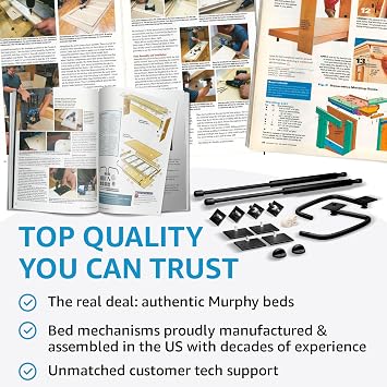 Create-A-Bed Twin Size Deluxe Murphy Bed Kit, Horizontal