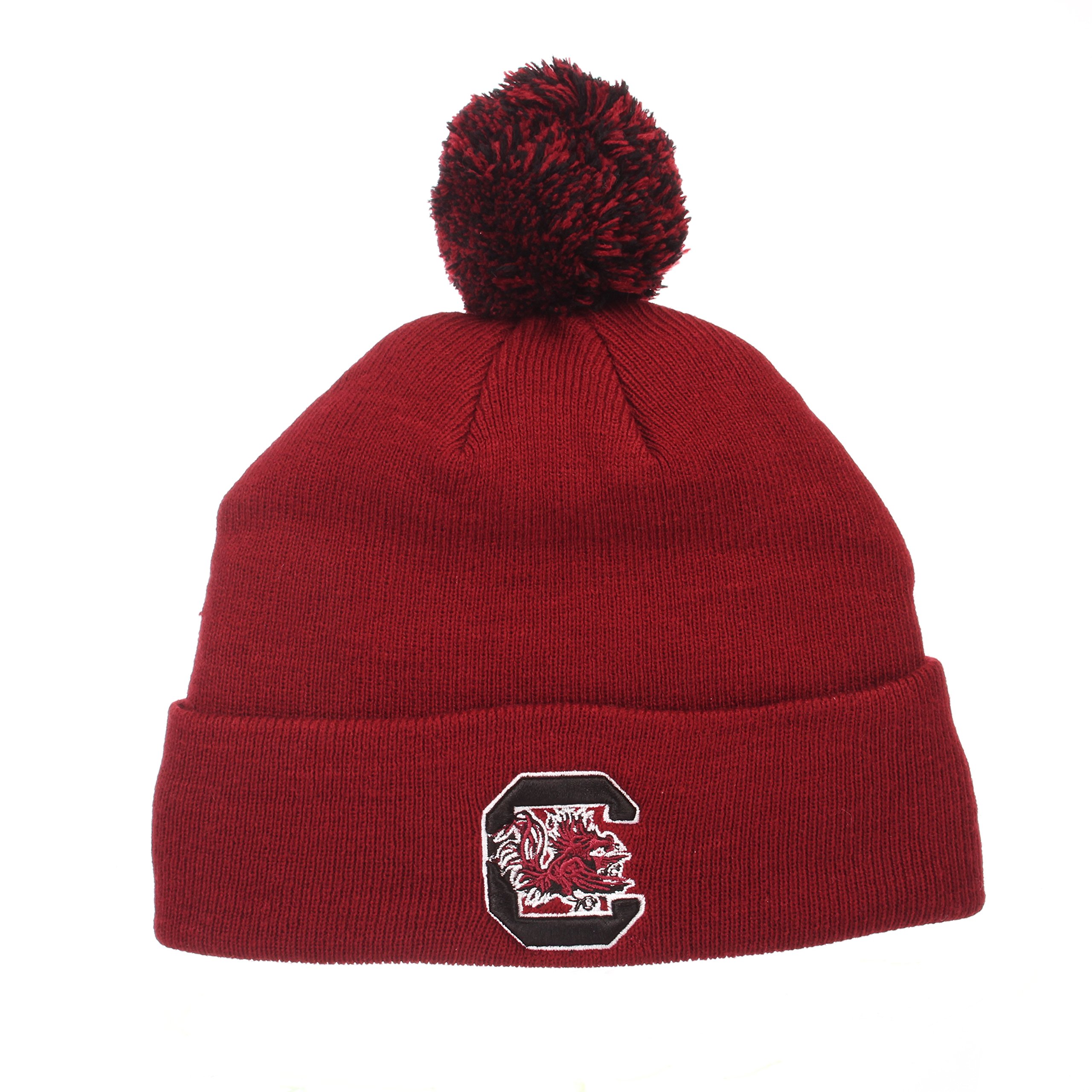 ZHATS Zephyr NCAA South Carolina Fighting Gamecocks Pom Knit Beanie, Adjustable, Team Color