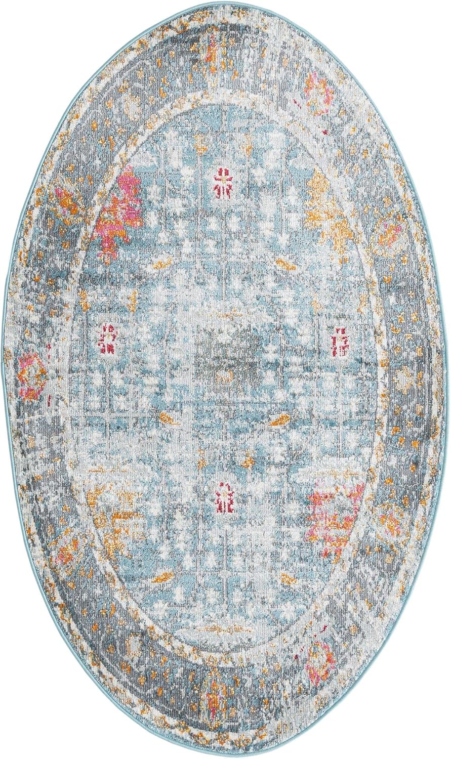 Rugs.com Paragon Collection Rug – 4 Ft Octagon Salmon Medium-Pile Rug Perfect for Living Rooms, Kitchens, Entryways