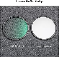 Vista 6 de K&F CONCEPT - Kit de filtros de difusión negro de 52 mm, 1/4 y 1/8, filtros de efecto cinematográfico de niebla con revestimiento multicapa