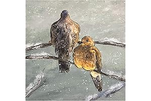 Trademark Fine Art Mourning Doves in A Morning Flurry by Lois Bryan, 18x18, Multiple Colors