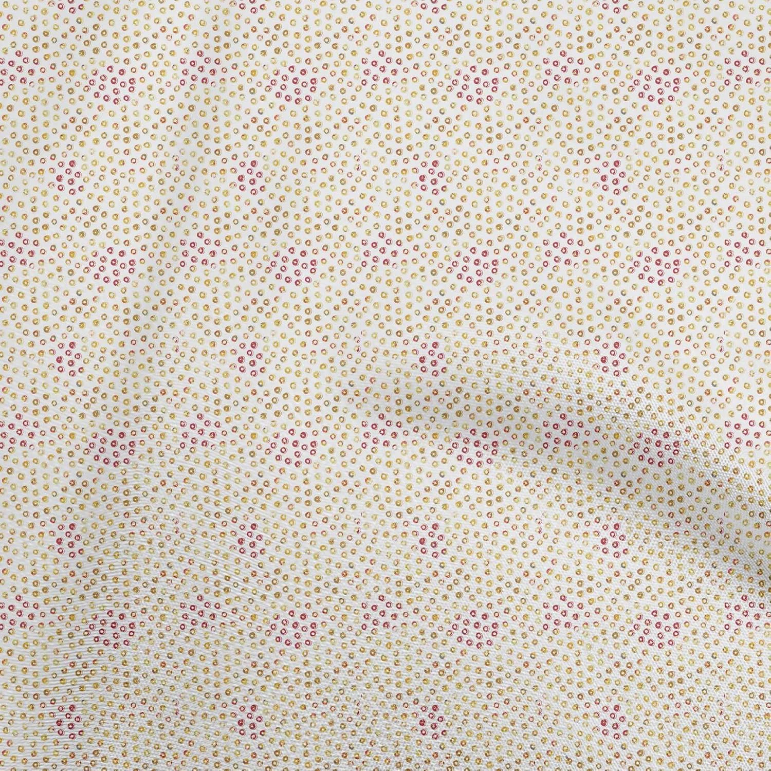 oneOone Cotton Jersey White Fabric Dot DIY Clothing Quilting Fabric Print Fabric by Yard 58 Inch Wide
