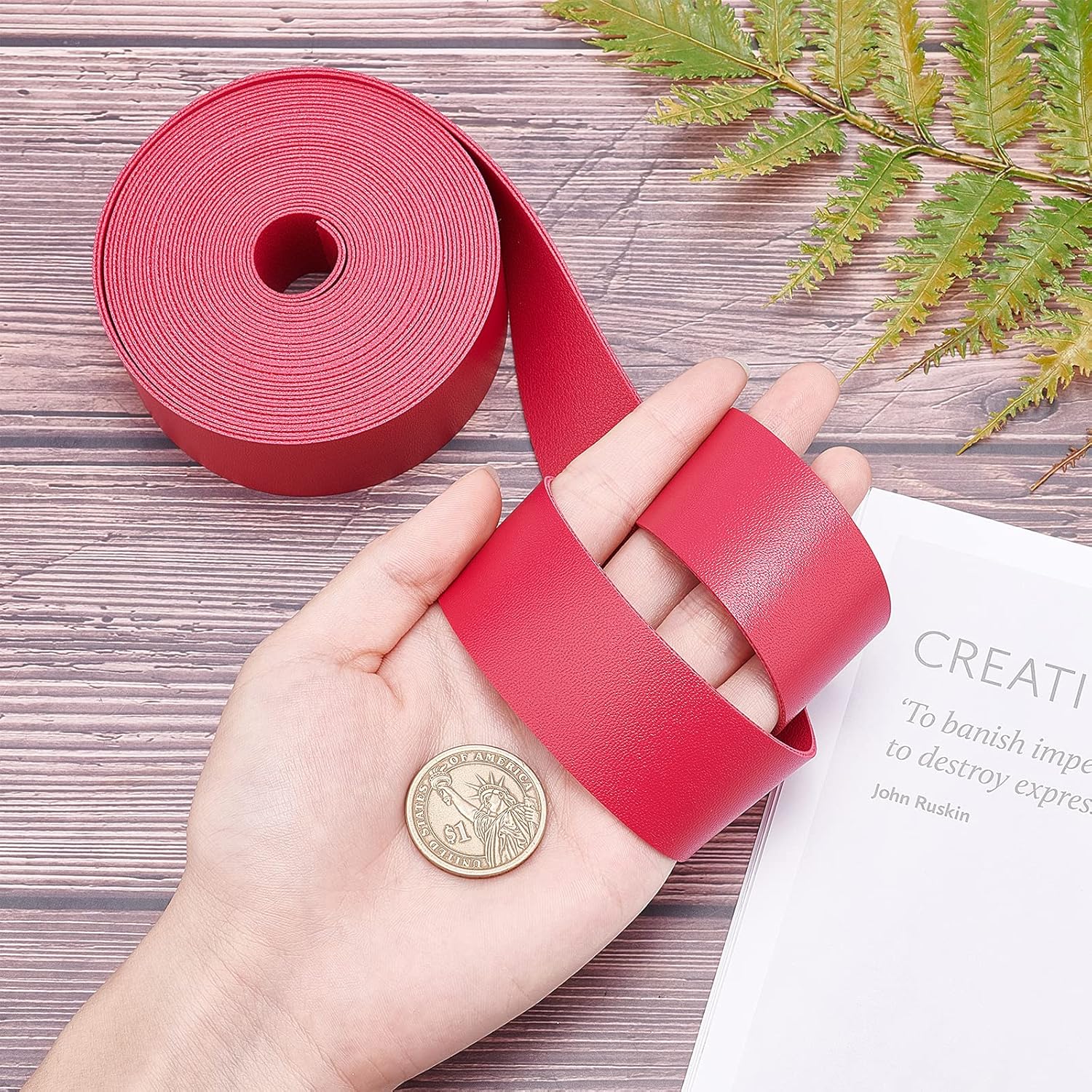 GORGECRAFT Double Sided Leather Straps Strips Pink 118 Inch Long 1.18 Inch Wide Cowhide Leather Wrap Flat Cord for DIY Bag Belt Strap Belt Watch Furniture Handles Craft Projects : Home & Kitchen