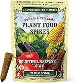 The Old Farmer's Almanac Tomato & Vegetable Plant Food Mini Spikes - NPK 6-4-6 for Continuous Feeding and Bountiful Harvests (12 Mini Plant Food Spikes)