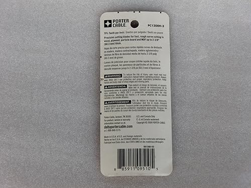 Miniatura 2 de Porter Cable # pc1200h-33Pack Jig Hojas De Sierra 6TPI grueso, U vástago 238" Profundidad Cut