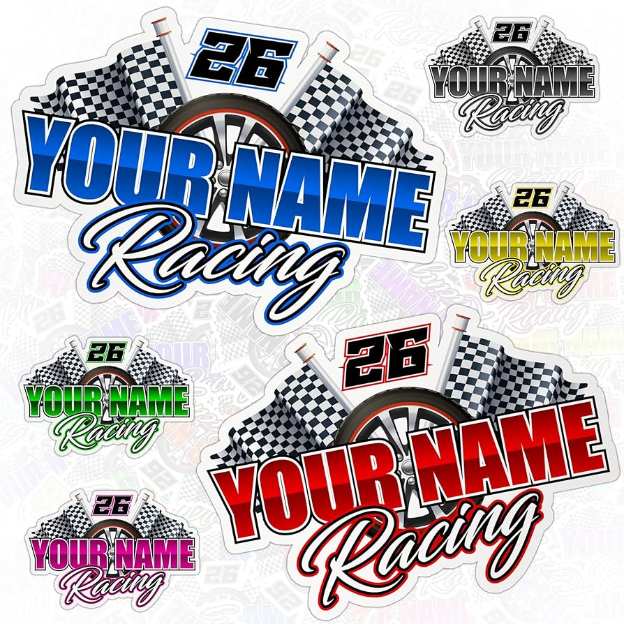 Amazon.com: Custom Racing Name Number Sticker Personalized