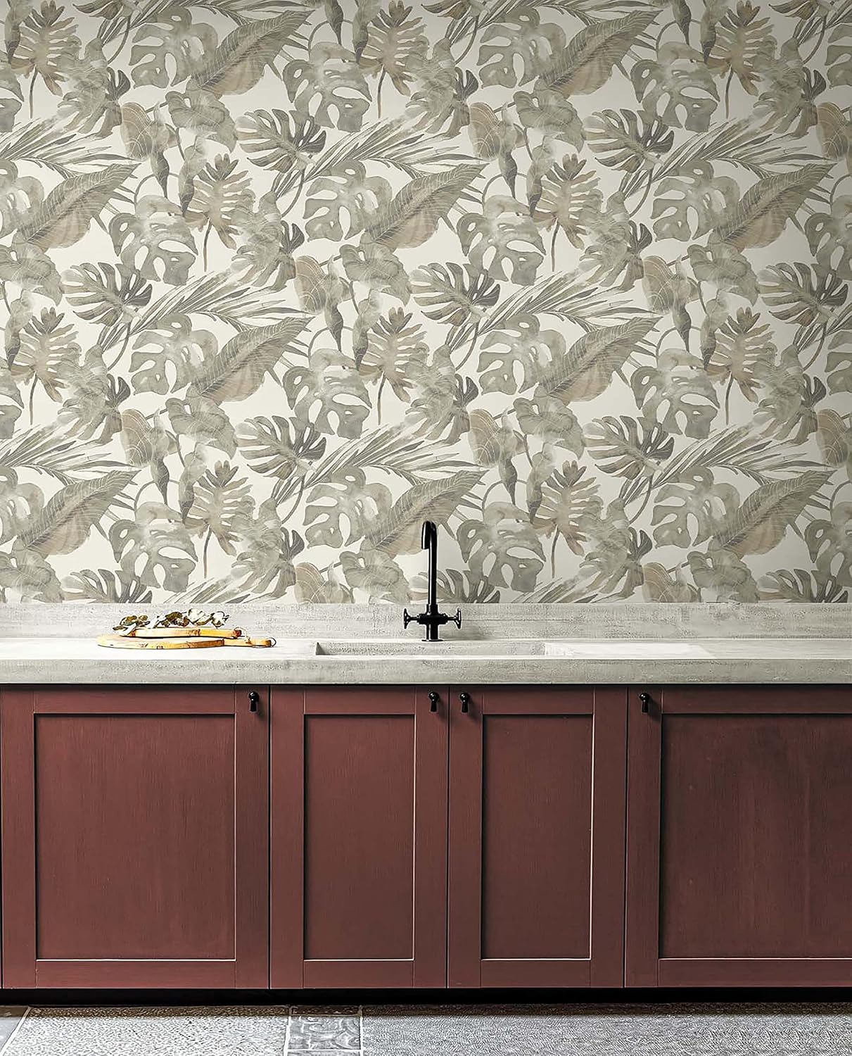 Tommy Bahama - Peel and Stick Wallpaper, Tropical Wallpaper for Bedroom, Powder Room, Kitchen, Vinyl, 30.75 Sq Ft Coverage (Falling Fronds Collection, Dusk)