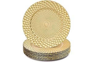 TOPZEA 12 Pack Gold Charger Plates
