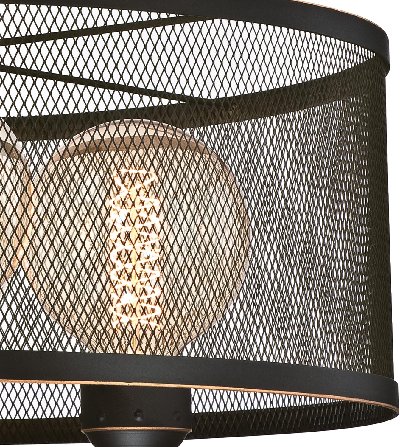 Westinghouse 6332900 Walter Four-Light Indoor Chandelier, Oil Rubbed Bronze Finish with Highlights and Mesh Shade
