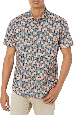 Amazon Essentials Men's Regular-Fit Short-Sleeve Print Shirt