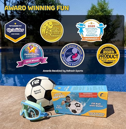 Miniatura 7 de Aqua Dive - Pelota de fútbol para niños de 8 a 12 años en adelante, los mejores juegos de piscina al aire libre para niños, juguetes acuáticos para