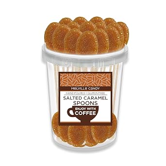 Salted Caramel Flavored Coffee Spoon Hard Candy Stirrer 30 Count