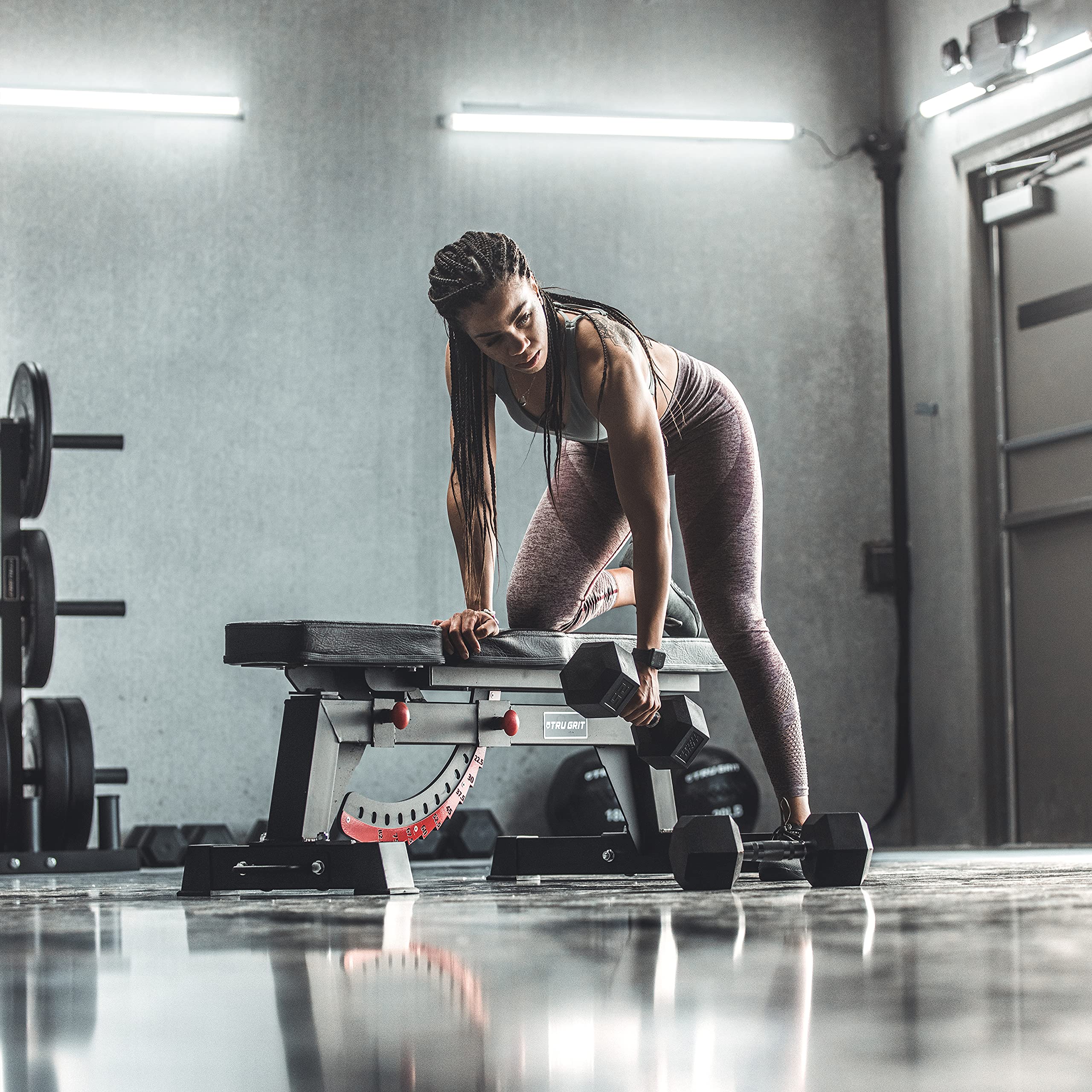 Amazon.co.jp: Tru Grit Fitness – 調節可能なパワーウェイトベンチ