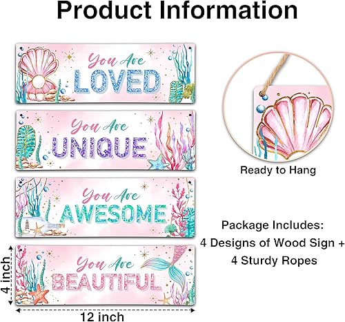 Miniatura 10 de 4 piezas de decoración bohemia de arcoíris para habitación de niñas, 11.8 x 3.9 pulgadas, diseño de mariposas bohemias, letrero de madera, arte de