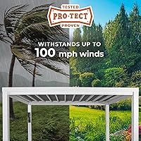 Vista 4 de Backyard Discovery Windham - Kit moderno de pérgola de acero galvanizado de 14 x 12 pies con toldo tipo vela, durabilidad para todas las estaciones